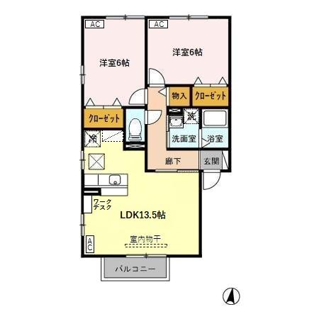 クレールヴィラ三和 A/B/Cの間取り