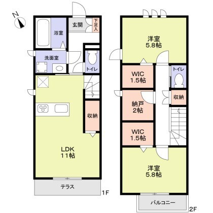 小金井市貫井北町３丁目のテラスの間取り