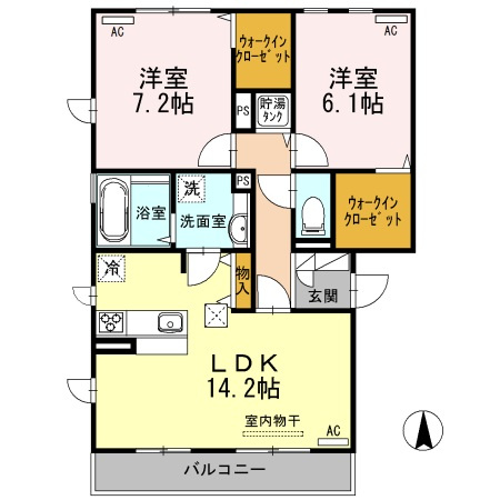ソレイユ Bの間取り