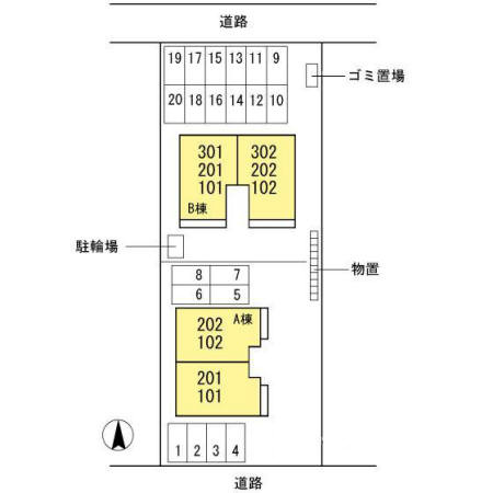 ソレイユ Bの区画図