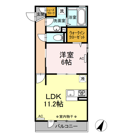 【間取り】 | クローバー相生B(クローバーアイオイビー)