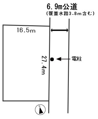 ６５１９８　岐阜市長良友瀬土地の区画図