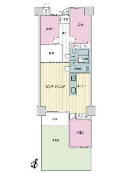 【間取り】 | ライオンズヒルズ高知