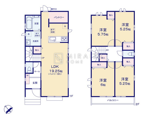 【間取り】 | リビングの大きな開口部は陽当たりの確保だけでなく、まとめ買いで大量のお買い物をした際や家具など大きな物を購入した際に便利です。