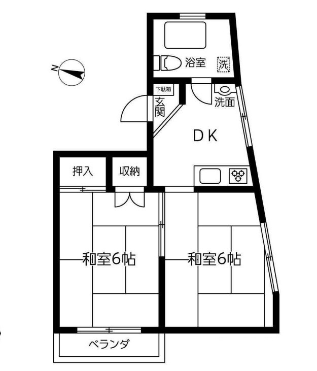 横浜市神奈川区東神奈川２丁目の賃貸マンションの間取り