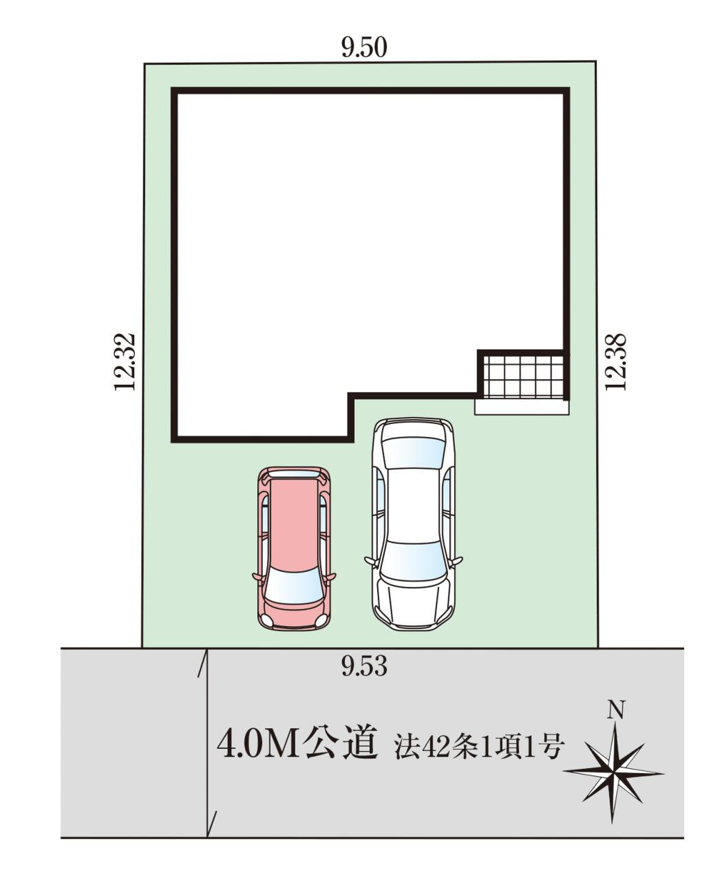 高知市昭和町 1棟1 新築戸建ての区画図|駐車並列２台可！全室南向きの明るい室内で快適に過ごせます。