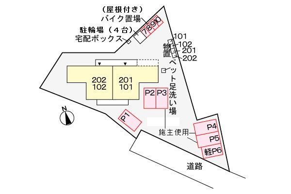 プランドールの駐車場