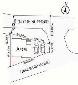 豊田市寺部町3丁目　新築分譲住宅　全1棟　A号棟の区画図