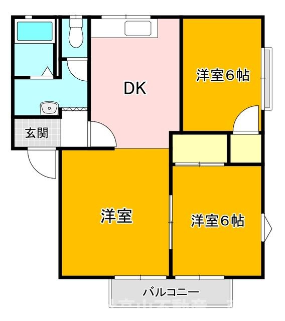 直方市大字知古のアパートの間取り