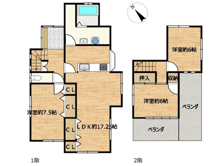 リフォーム済中古戸建　羽島市福寿町間島　昭和57年築の間取り