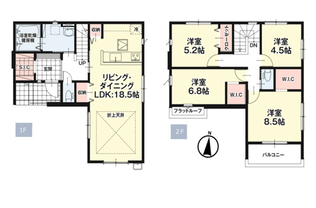 【間取り】 | 春日市上白水2丁目2期　1号棟（全1棟）【仲介手数料無料・0円】 | 平日、土日祝日もお好きな日時にご見学可能です。お気軽にお問合せ下さい。