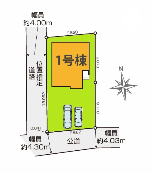 TERRACE　水戸市元吉田町　6期 　限定1棟！の区画図|並列駐車可能です。気になる他の物件と合わせての現地ご案内も可能です。HPから、またお電話でも、お気軽にお問い合わせください。