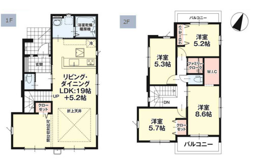【間取り】 | 春日市白水池1丁目1期　1号棟（全2棟）【仲介手数料無料・0円】 | 平日、土日祝日もお好きな日時にご見学可能です。お気軽にお問合せ下さい。