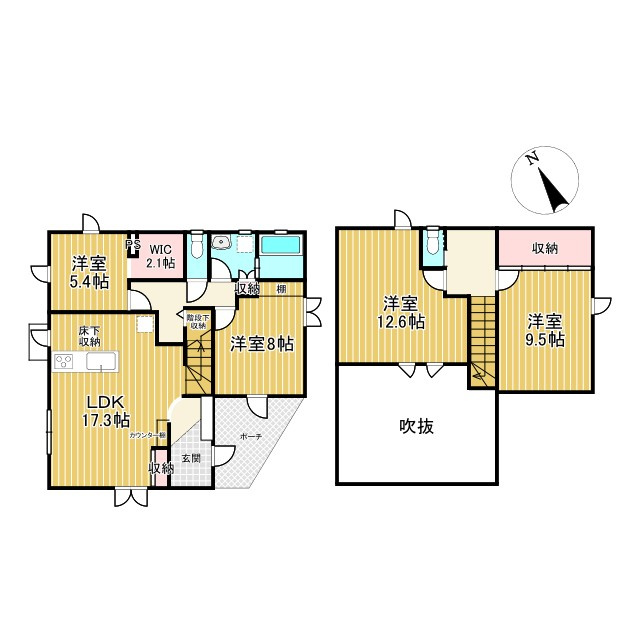 伊勢市上地町 中古戸建の間取り