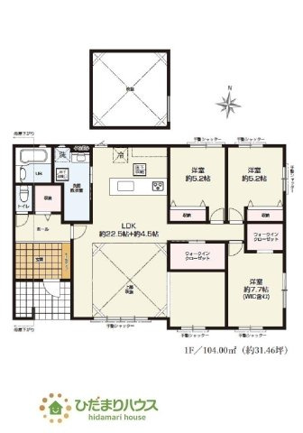 【間取り】 | 水戸市酒門町2期　新築戸建 | 吹抜けがあり、明るく開放感のあるLDKです。