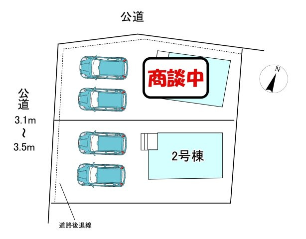 【同施工物件ご案内可能】みよし市莇生町小金下　全2棟の区画図|全体区画数｜全2棟
◆駐車並列3台可能！(但し、車種による)
◎まずは、お気軽にお問い合わせください。現地を案内しながら周辺環境も見て頂けます。　　　　　　　　　　　　　　　　　　　　　　　　　　　　