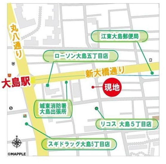 ヴィラハイツ大島の地図