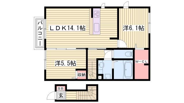 パークフロントＭの間取り