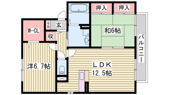 ベルメゾン　Bの間取り