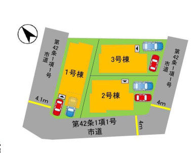 【区画図】 | 春日市昇町4丁目1期　3号棟（全3棟）【仲介手数料無料・0円】 | 区画図です。3号棟