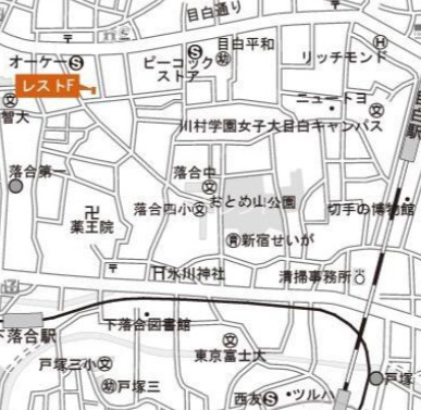 レストFの地図