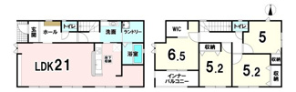 【間取り】 | 【20万円ｷｬｯｼｭﾊﾞｯｸ対象物件】リーブルガーデン香芝市磯壁 全2棟 2号棟
