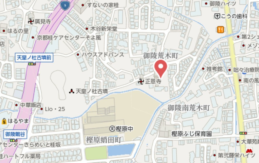 京都市西京区御陵荒木町　新築戸建の地図