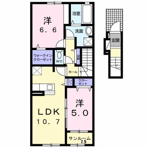 ヴィラ　シャングリラ　寺尾の間取り