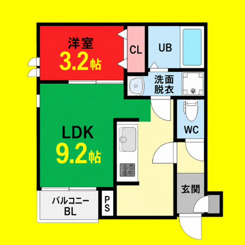 Grandtic D　名古屋市賃貸　仲介手数料無料の間取り