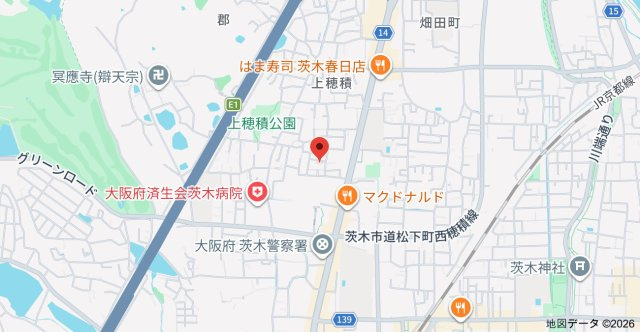 コスモ茨木上穂積の地図