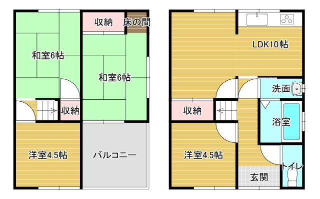 上之貸家の間取り