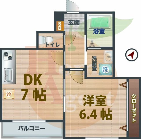 【間取り】 | COLIAS | 1DKのお部屋です。