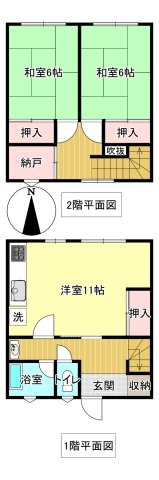 【間取り】 | コーポ浪岡 | 2SLDK