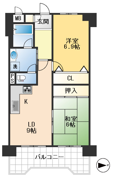 朝日プラザ東豊中Ⅱの間取り