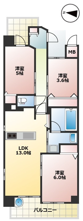 ロイヤルガーデン追手筋の間取り