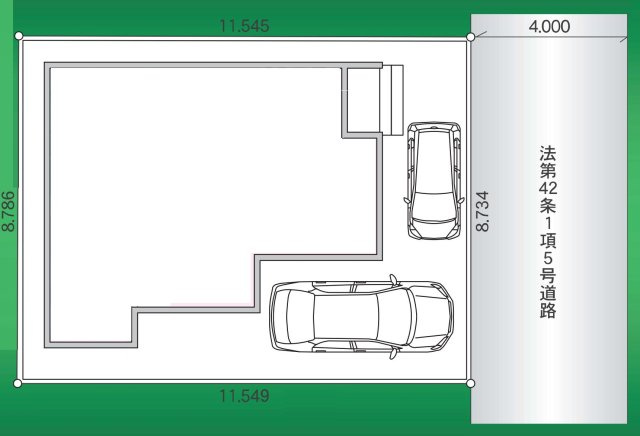 吉川市中野　新築戸建の区画図|カースペース2台分付きでご夫婦で車をご所有の方にもオススメ
