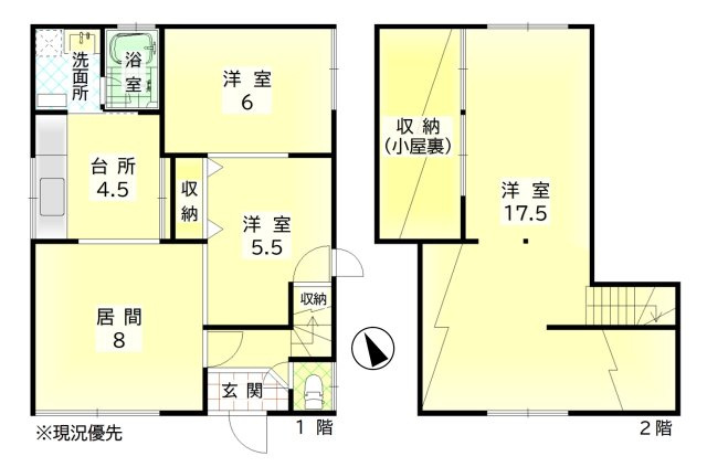 手稲区前田4-12 一戸建の間取り|三角屋根・小屋裏を活かし登記面積以上に広々とした間取です♪