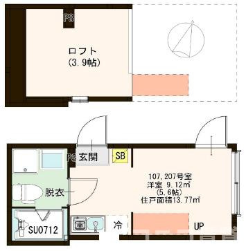 杉並区井草５丁目のアパートの間取り