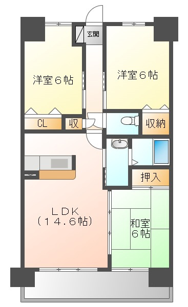 アルファライフ岡山駅南の間取り