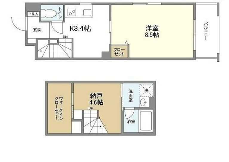 CORVAL三軒茶屋　礼金０　フリーレント　ペット相談　築浅の間取り