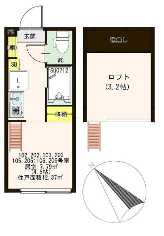 杉並区阿佐谷北１丁目のアパートの間取り