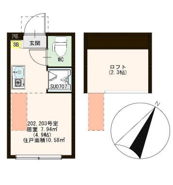 杉並区西荻北５丁目のアパートの間取り