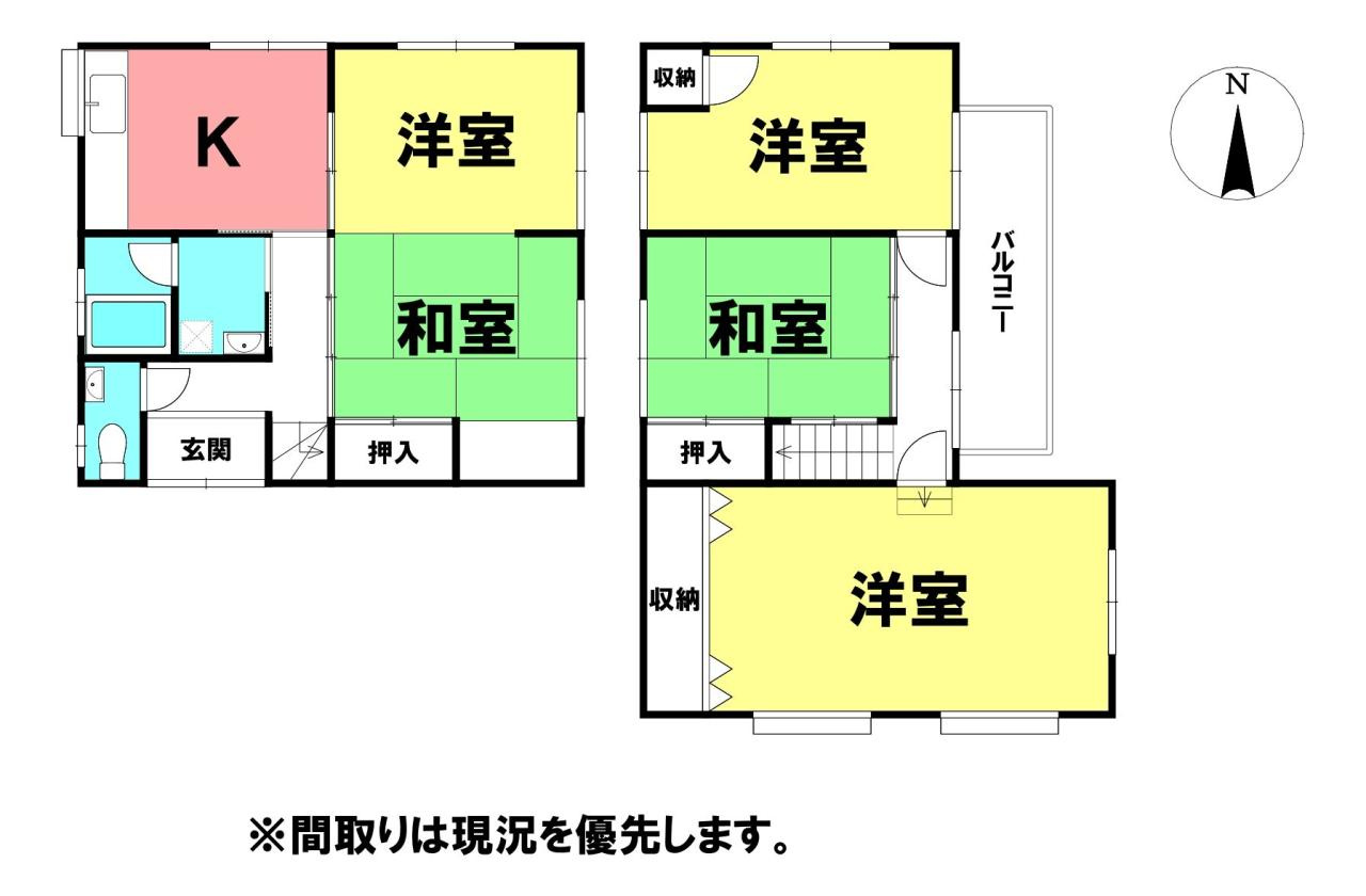 土佐市高岡町丙　中古住宅の間取り