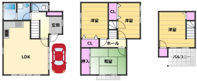 【間取り】 | 高月北二丁目　連棟戸建