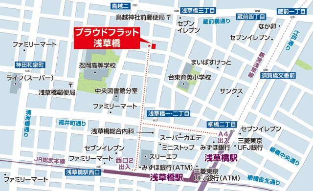 プラウドフラット浅草橋の地図