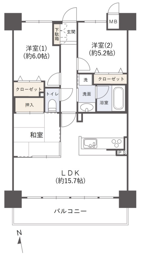 アルファスマート新山口駅東の間取り