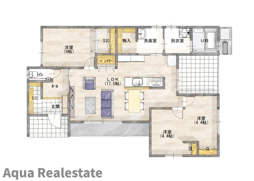 LB平木Ⅱ　モデルハウスの間取り