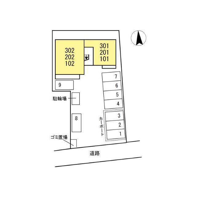 岐阜市長良福光のアパートの駐車場