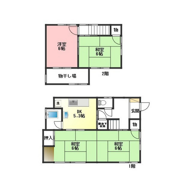 岐阜市中西郷の一戸建ての間取り