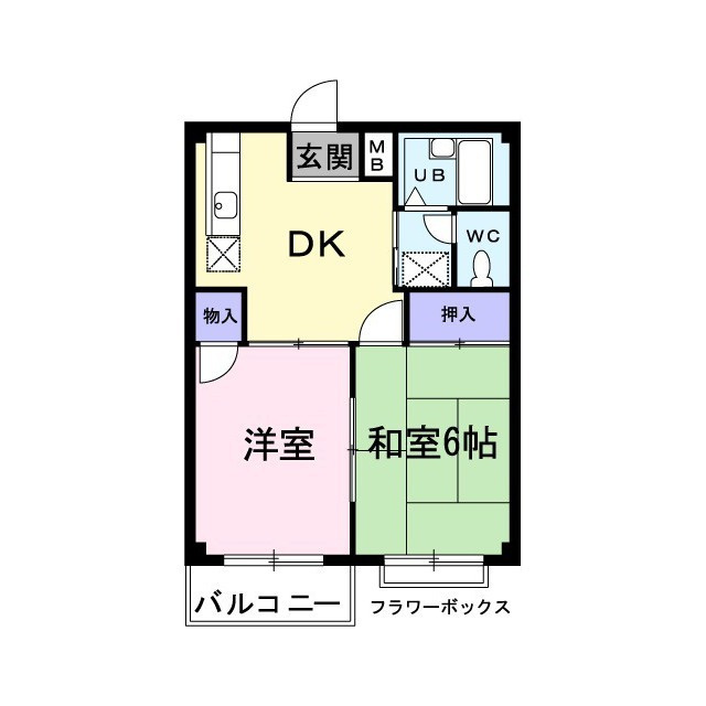 岐南ハイツＡ．Ｂの間取り